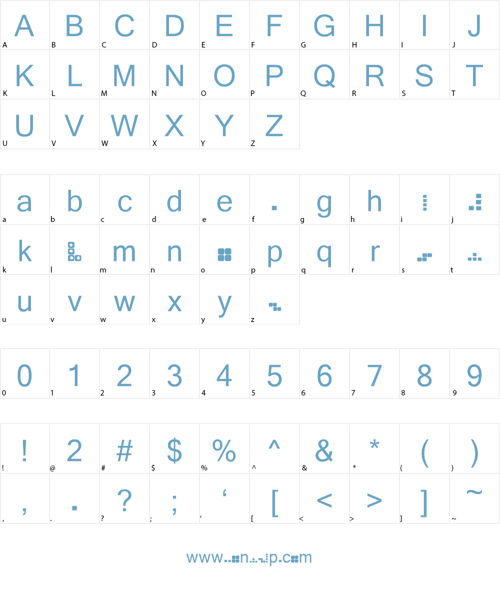 Tetris Blocks Font Character
